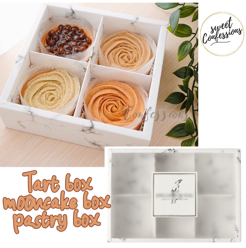 Marble mooncake box tart box 4 cavity 6 cavity pastry cake dessert bro ...