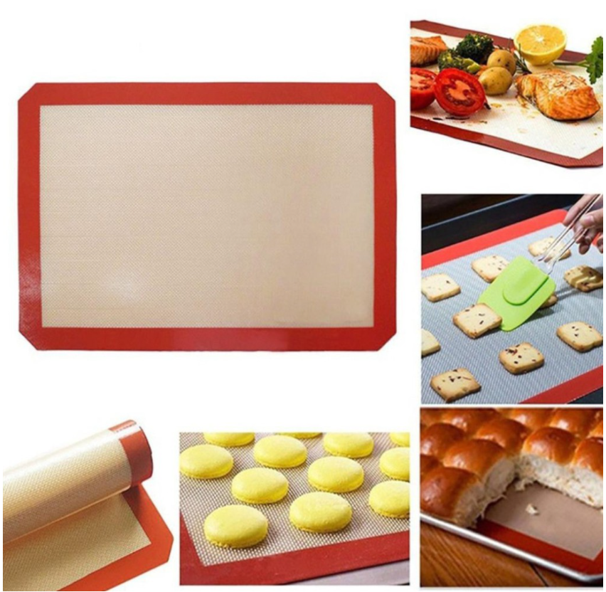 High temp Macaron cookie silicone baking non stick fondant pastry mat with fiber glass