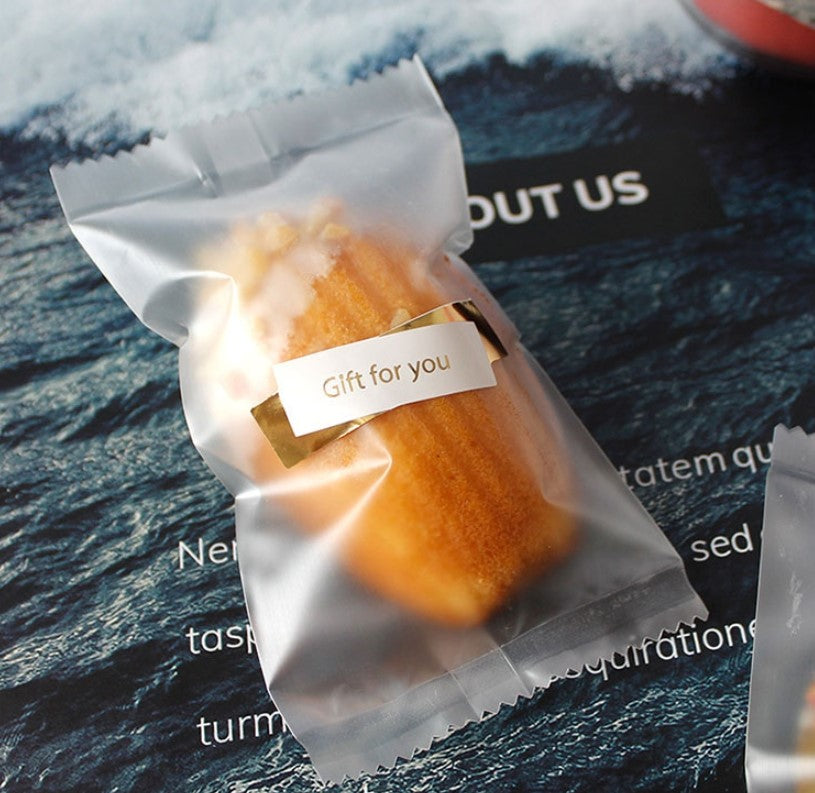 🇸🇬 100pcs madeleine financier wrappers cookie bag pasty packaging bag food heat sealer type heat seal