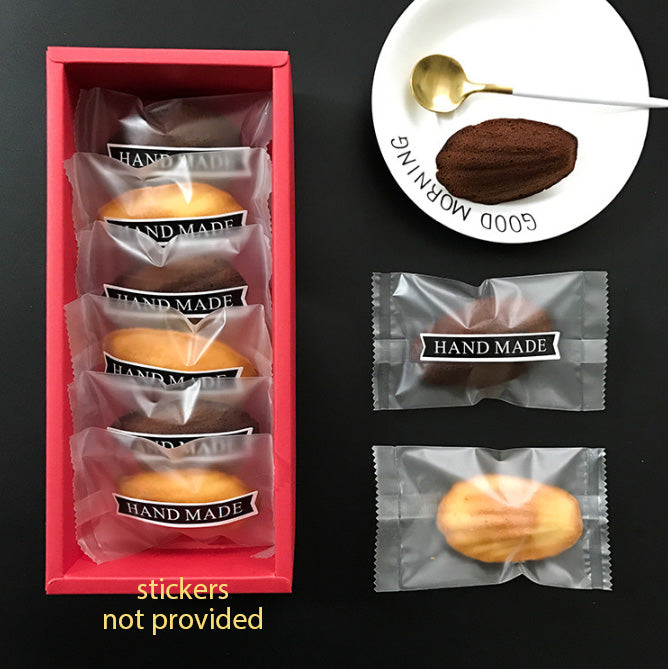 🔥 🇸🇬 100pcs madeleine financier wrappers cookie bag pasty packaging bag food heat sealer type heat seal