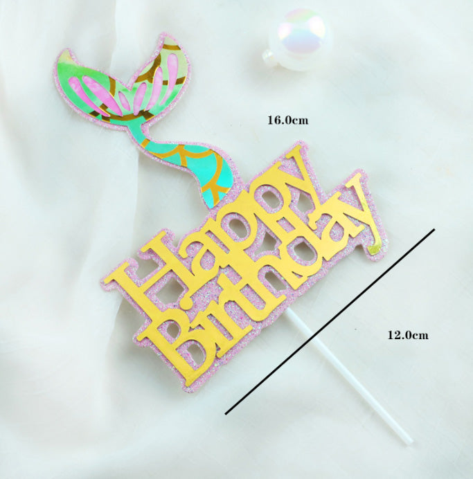 Clam shell mermaid princess cake topper decoration for girl birthday cake