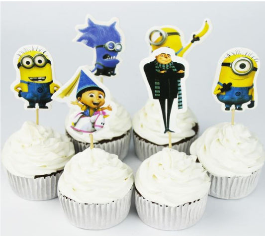 24pc Minions cupcake toppers - birthday cake topper