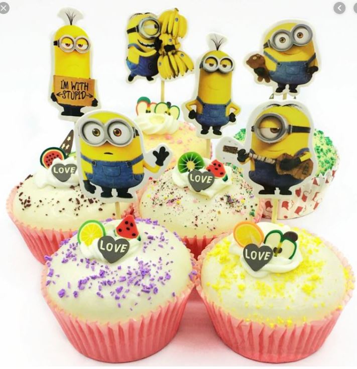24pc Minions cupcake toppers - birthday cake topper