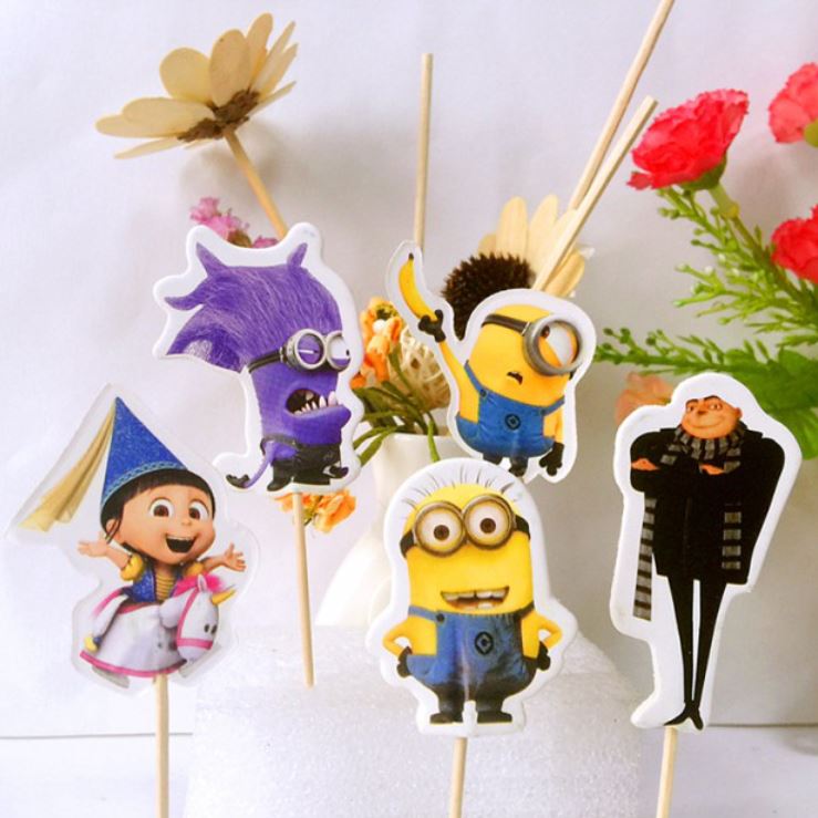 24pc Minions cupcake toppers - birthday cake topper