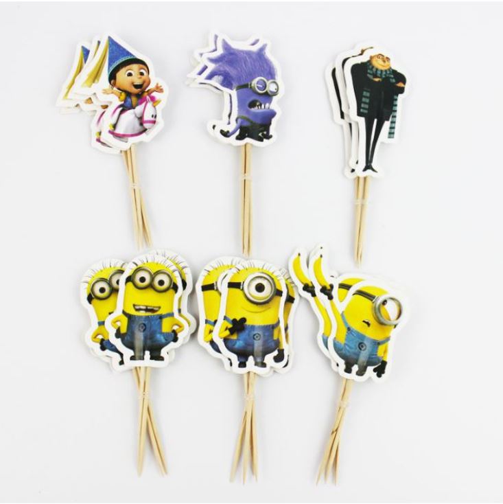 24pc Minions cupcake toppers - birthday cake topper