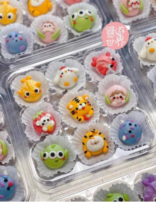 🇸🇬 10 pcs Mini cupcake box Mini tart - tray transparent 9 cavity packaging box dumpling box tray mantou