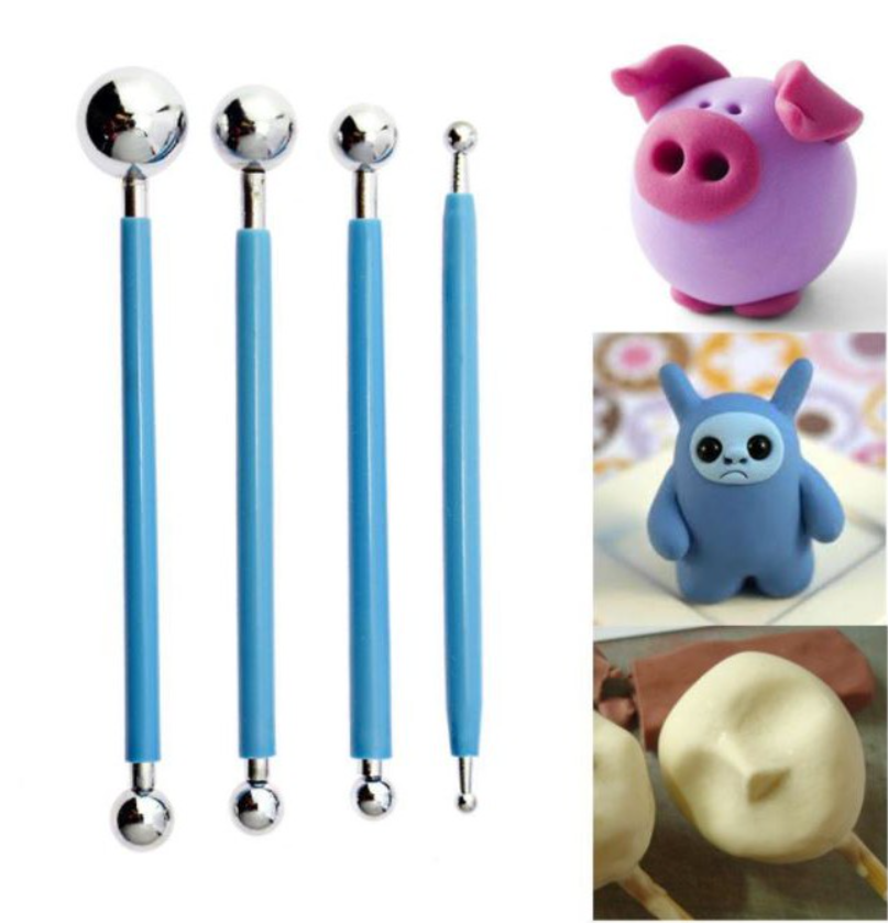 Modelling ball Tool Gelatin melting tool jelly art tool Set Baking Balls Tools Press Indent Smoother Rounder Circle