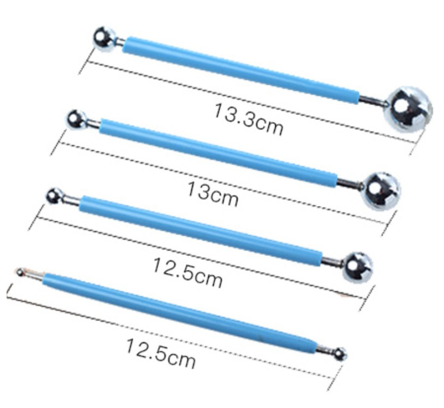 Modelling ball Tool Gelatin melting tool jelly art tool Set Baking Balls Tools Press Indent Smoother Rounder Circle