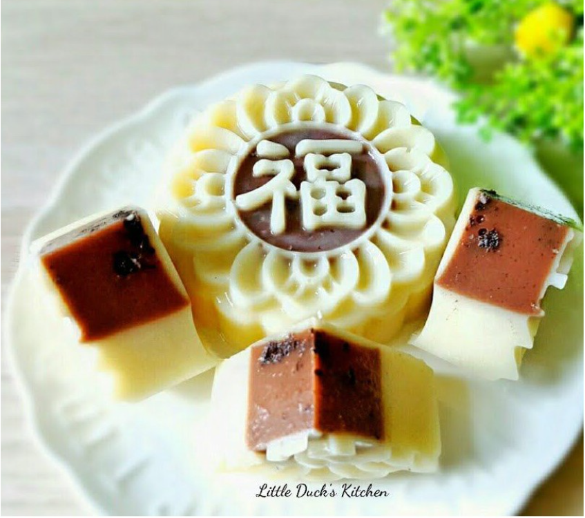 Fortune 福 jelly mould mooncake mold 4 cavity plastic mooncake tray