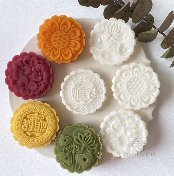 4 pattern 125g mooncake mould presser mould lotus 招财进宝月饼模