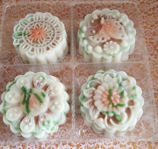 Large floral mooncake mould 4 cavity jelly agar agar mooncake mold