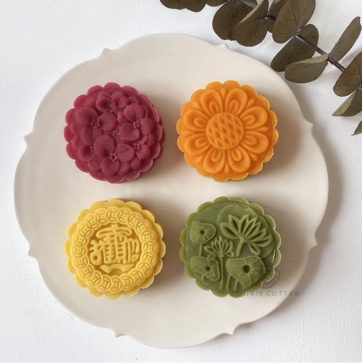 4 pattern 125g mooncake mould presser mould lotus 招财进宝月饼模