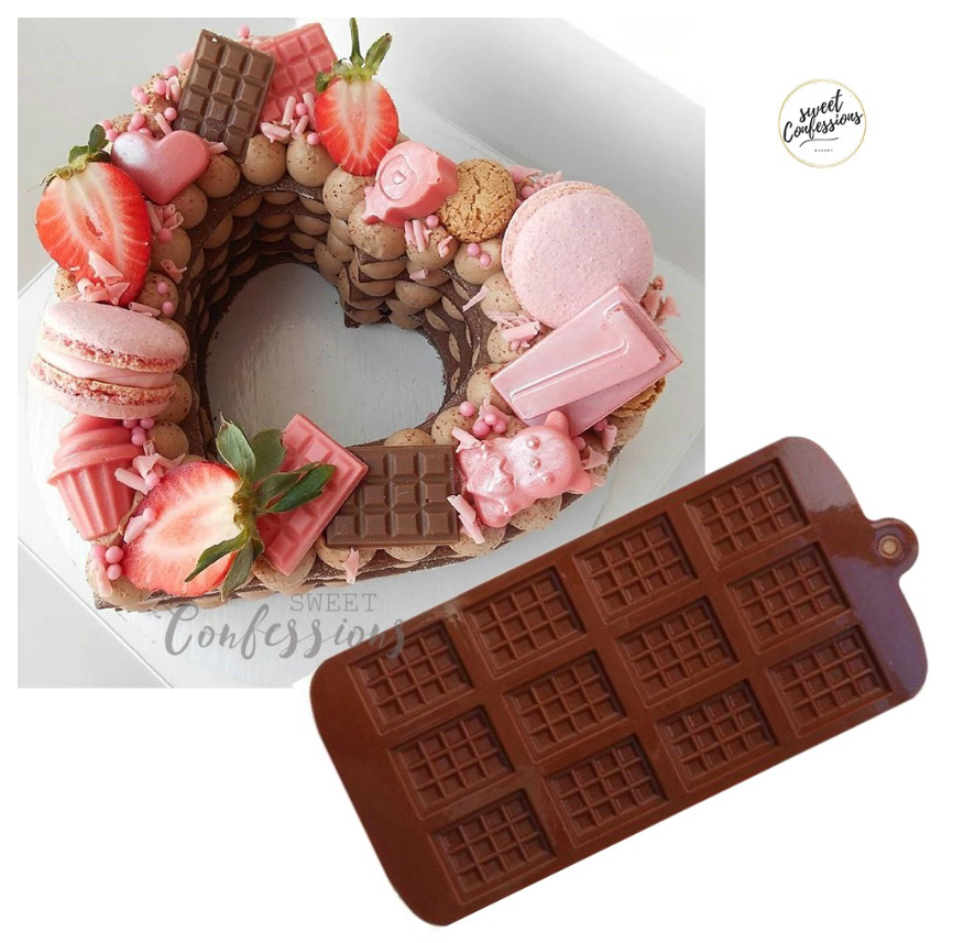 Chocolate bar silicone mould for mini chocolate bars diy waffle jelly silicon mold