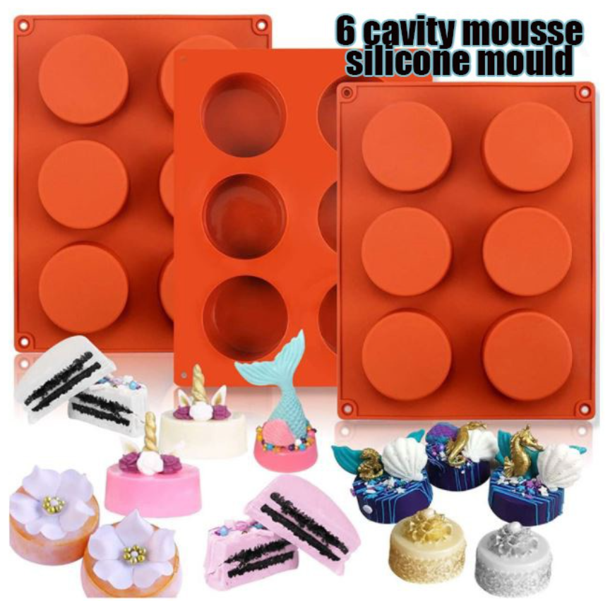 6 cavity cake mould mousse mould italian french dessert petite gateau round mousse tray