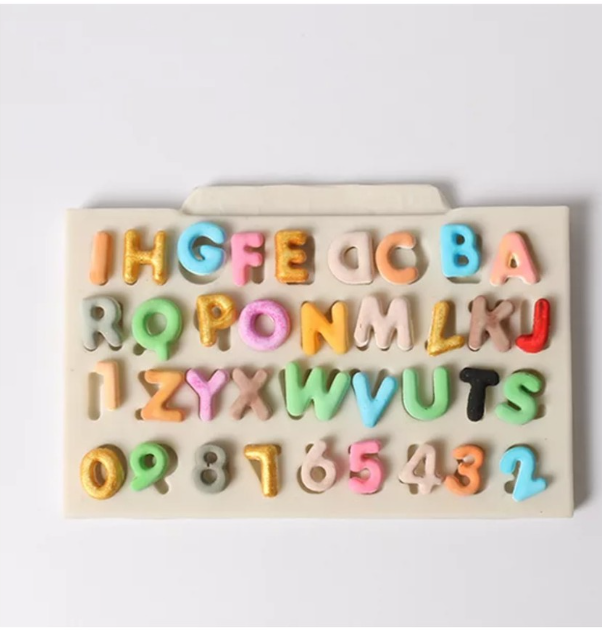 Alphabet fondant silicone mould letters silicon mold