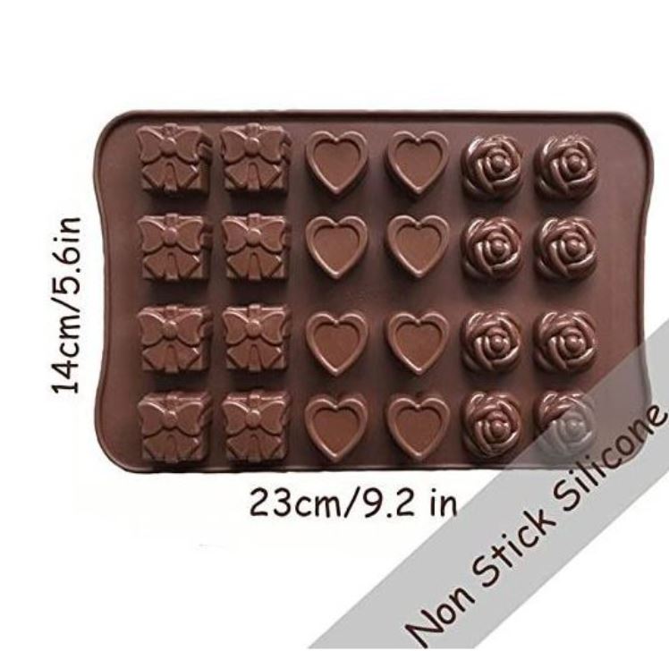 Rose chocolate mould heart gift box chocolate praline mold