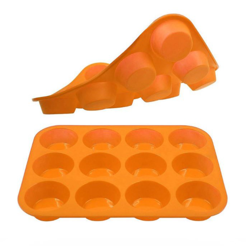 12 cavity cupcake pan muffin baking pan tray cups silicone mould