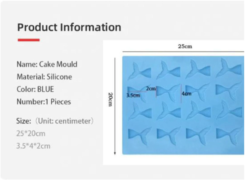 Mermaid tail jelly silicone mould fish tails agar agar ice cube chocolate silicon mold