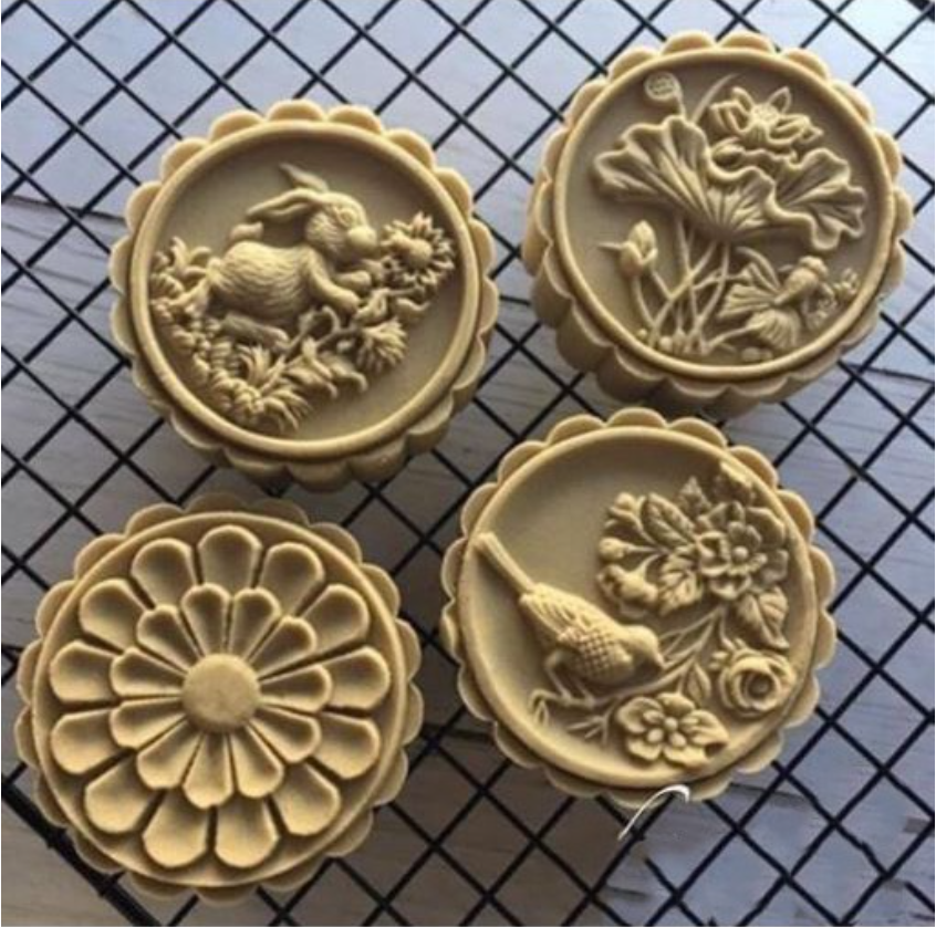 125g mooncake mould Large Floral & bird rabbit mooncake press mold presser