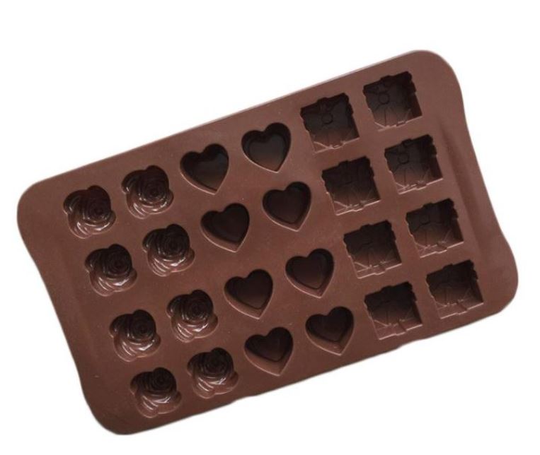 Rose chocolate mould heart gift box chocolate praline mold