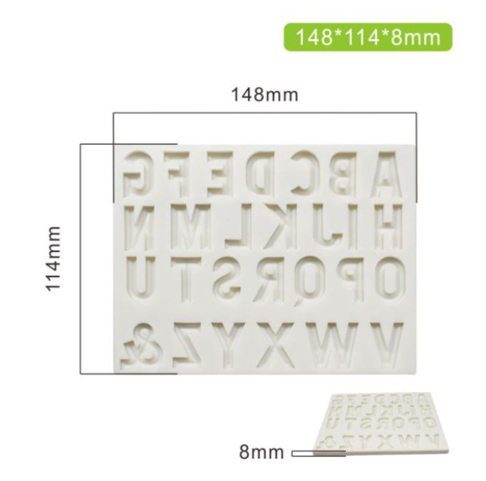Alphabet mould number mold numeric fondant cake decorating mould clay art mold english letters