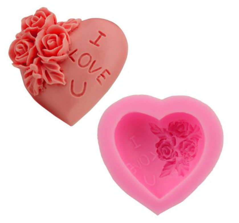 Heart shape i love you silicone mould soap candle art jelly mold valentine gift