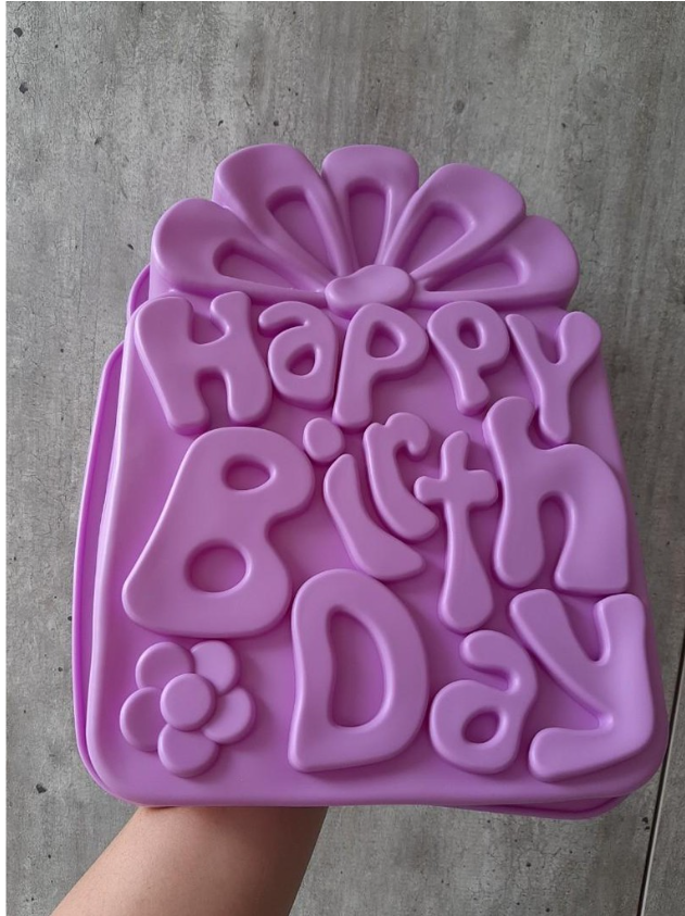 Happy birthday mould cake pan gift present shape baking mould jelly mold