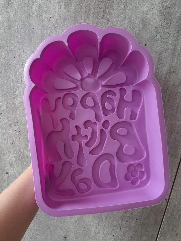 Happy birthday mould cake pan gift present shape baking mould jelly mold