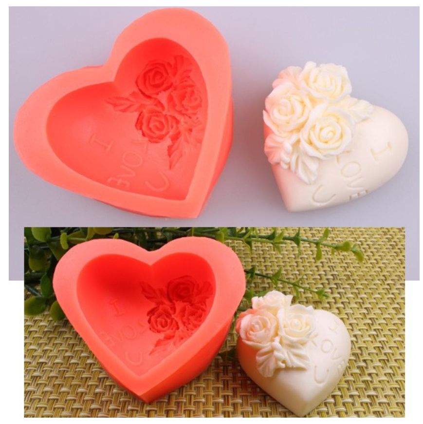 Heart shape i love you silicone mould soap candle art jelly mold valentine gift