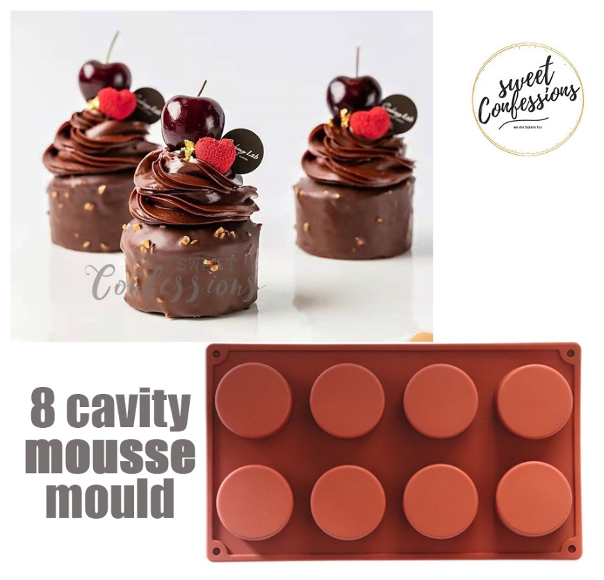 8 cavity mousse cake ring silicone mould round petite gateau jelly silicon cake mold baking pan