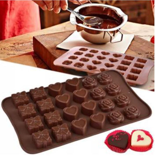 Rose chocolate mould heart gift box chocolate praline mold