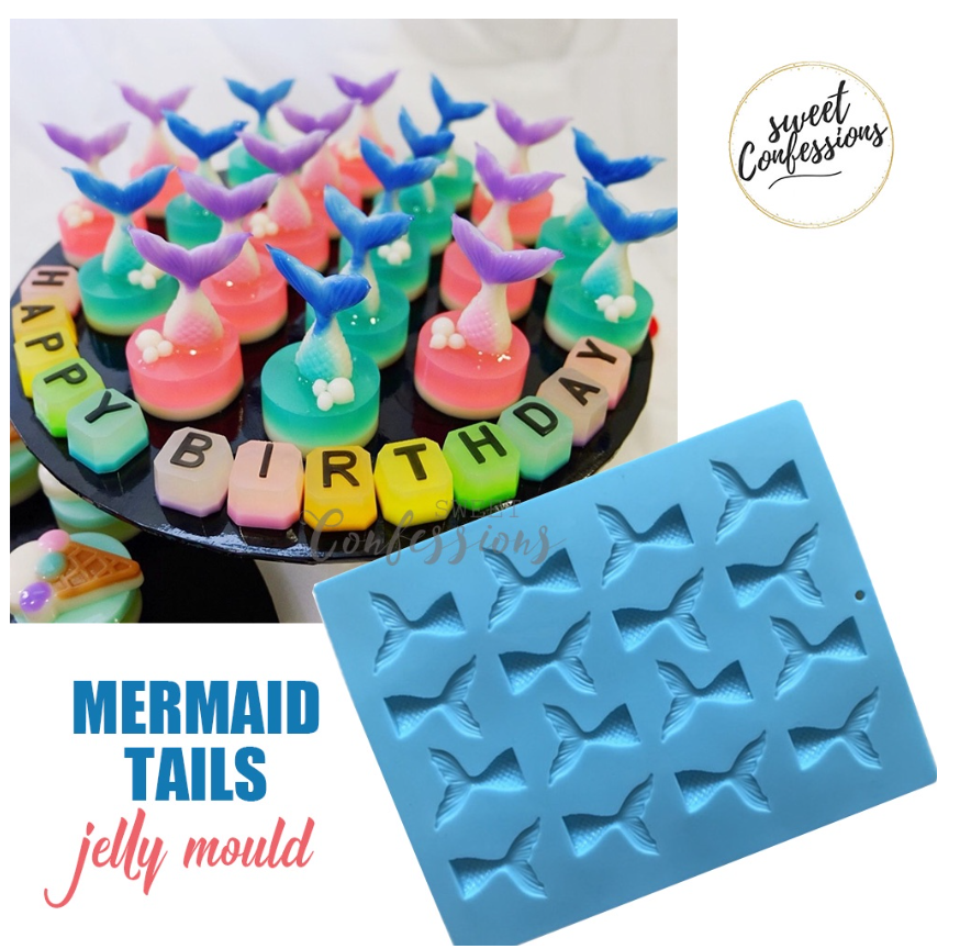 Mermaid tail jelly silicone mould fish tails agar agar ice cube chocolate silicon mold