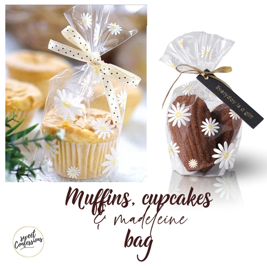 100pcs Muffin bag cupcake packaging plastic wrapper mini cupcake gift wrapping box cookie bags