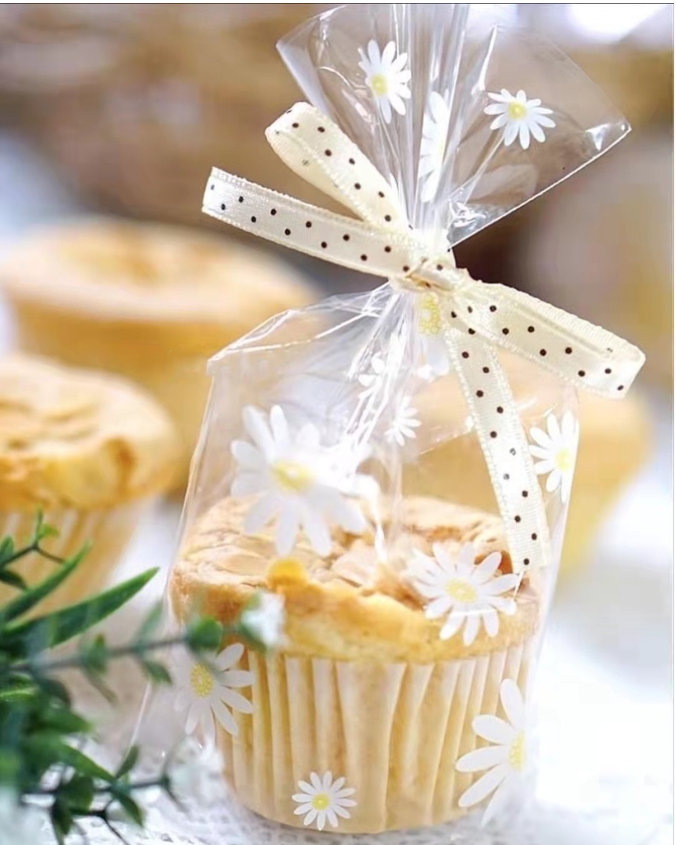 100pcs Muffin bag cupcake packaging plastic wrapper mini cupcake gift wrapping box cookie bags