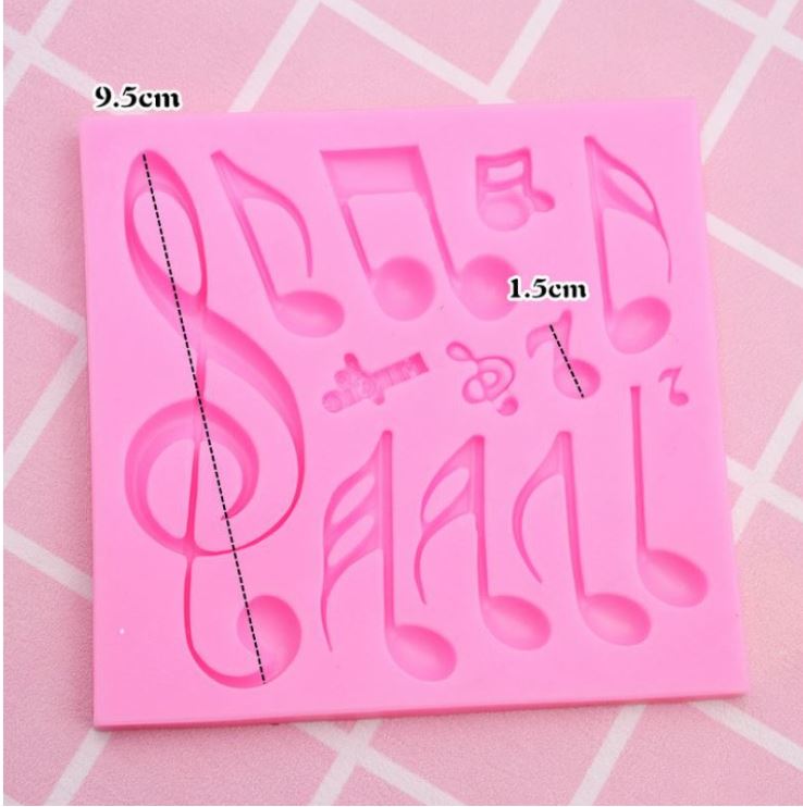Music mould notes treble clef musical notation violin trumpet guitar mould for fondant cake decorating silicon mold
