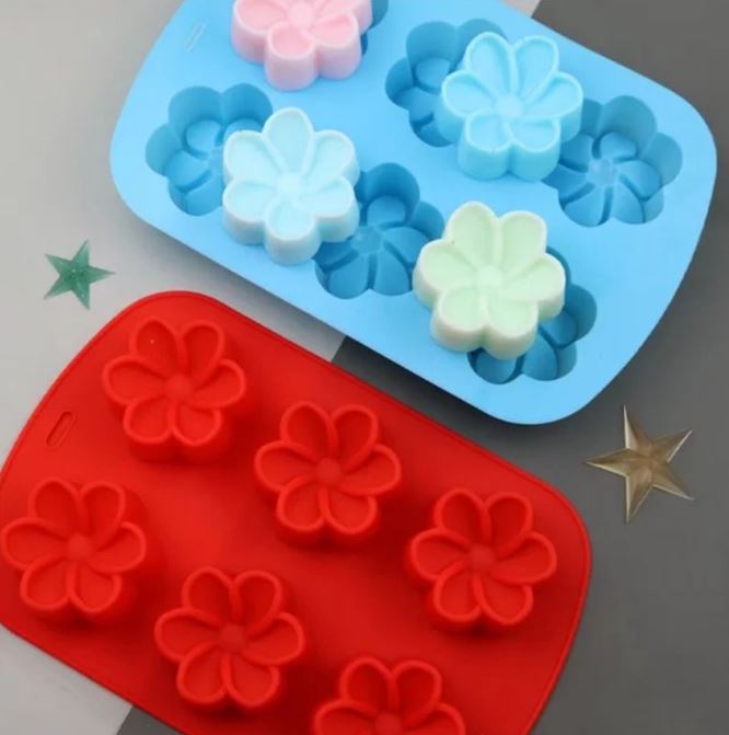 6 cavity Nagasari Rose floral Silicone Mould for agar agar jelly silicone kueh mold
