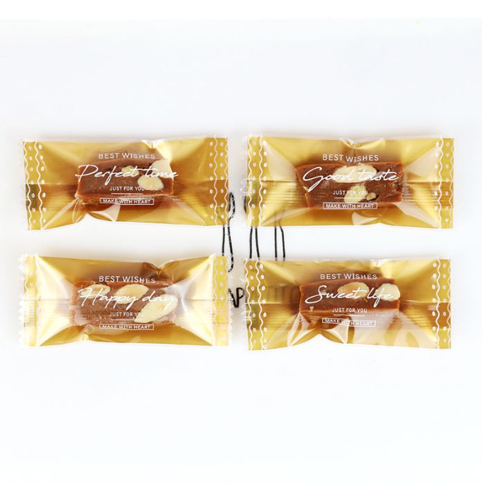 100pcs gold nougat cookie bag wrapper plastic packaging