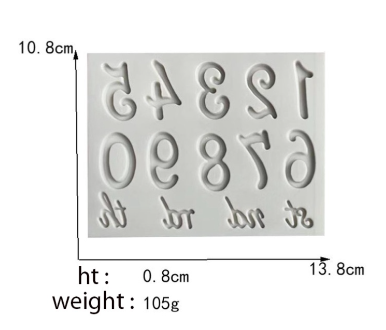 Alphabet mould number mold numeric fondant cake decorating mould clay art mold english letters