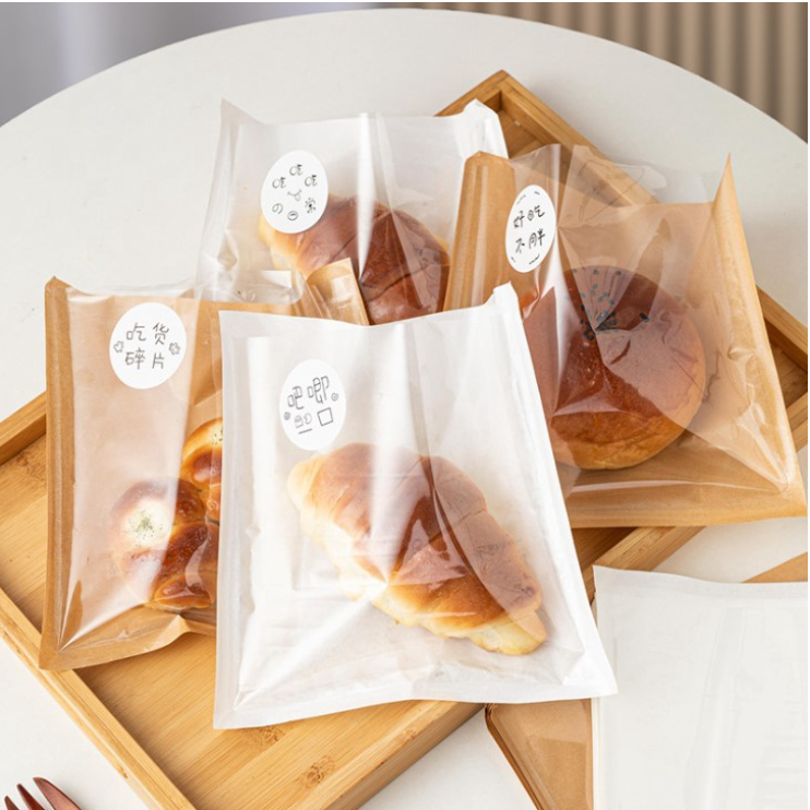 20pcs Pastry / croissant / bun wrapper bag bakery packaging bags bread toast bags