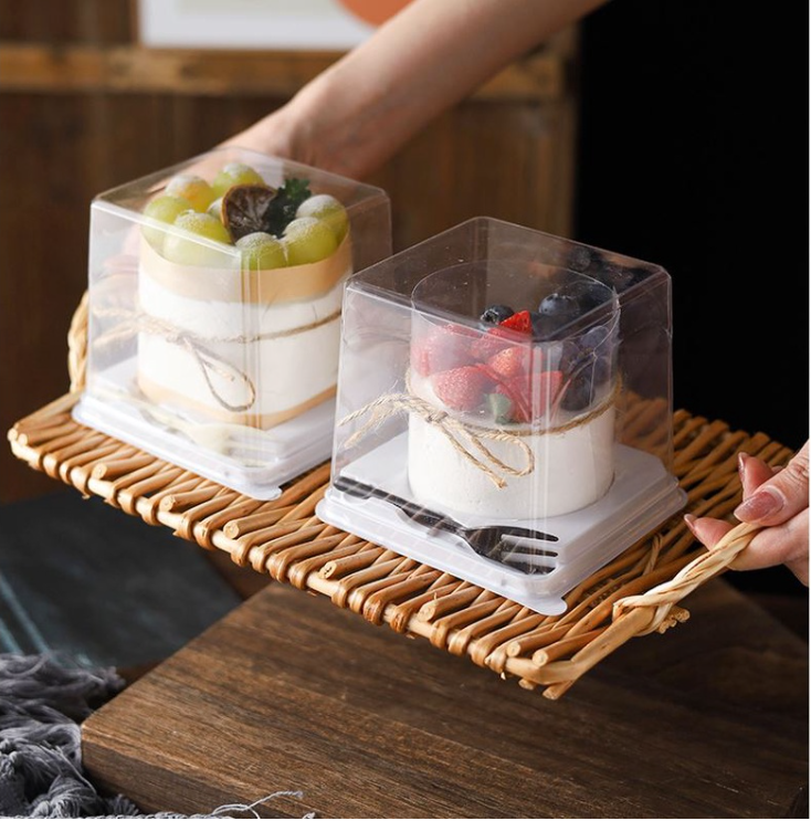 (4inch box) 10pcs mini cake box dessert packaging tray chiffon cake pl ...