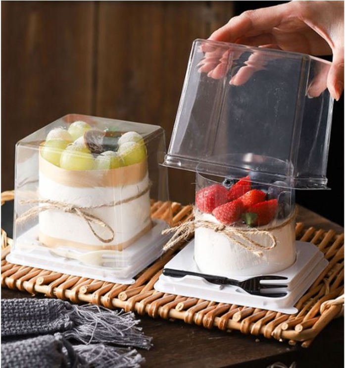 (4inch box) 10pcs mini cake box dessert packaging tray chiffon cake pl ...