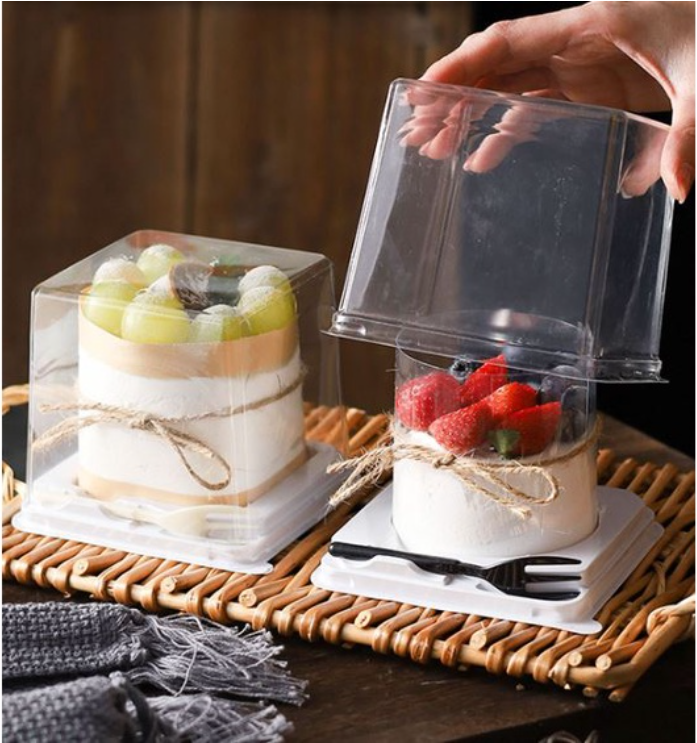 (4inch box) 10pcs mini cake box dessert packaging tray chiffon cake plastic boxes
