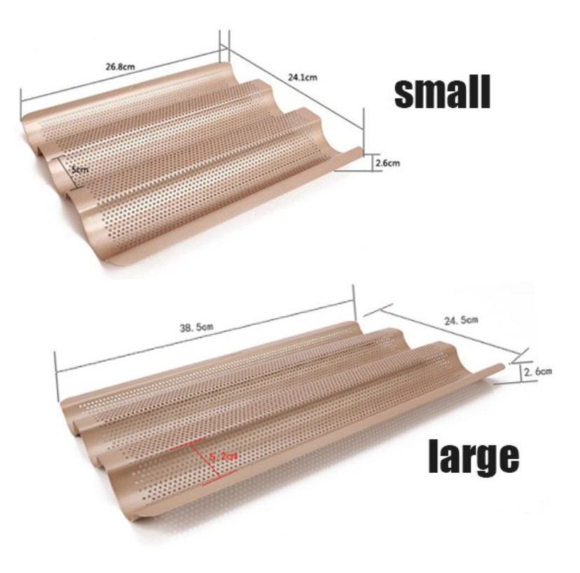 Chefmade baguette pan baking pan for french loaf ventilated perforated baking tray