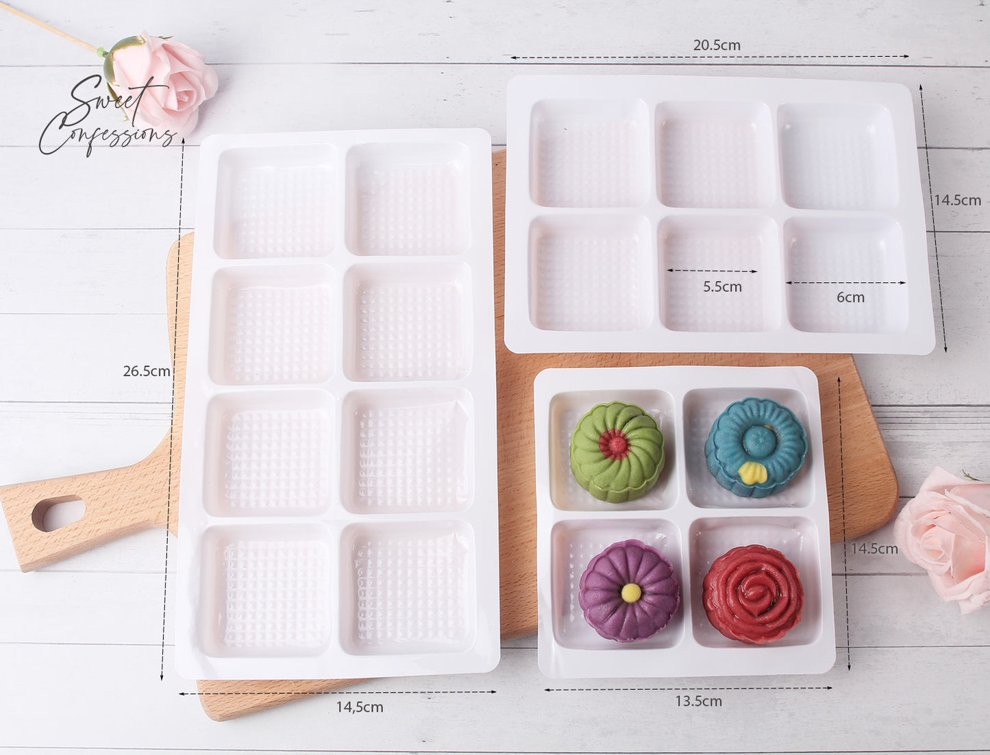 (Free Tray) Mooncake box Red Pink 4 cavity 6 slot 8 mooncake plastic packing gift