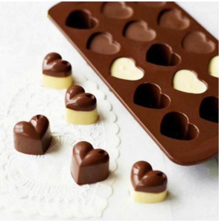 Heart valentine silicone chocolate mould jelly ice cube silicon mold
