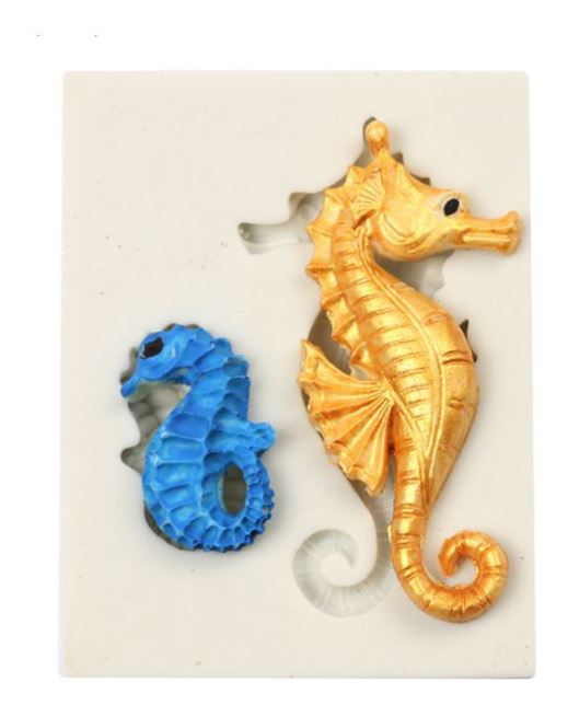 Seahorse silicone mould for ocean aquatic mermaid theme cake decorating mold