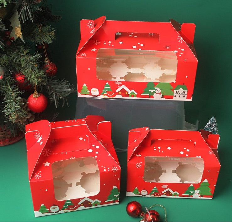 Christmas cupcake box xmas festive gift packaging box cupcake