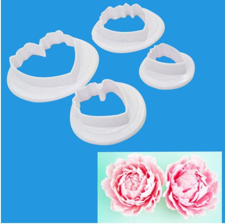 4pcs peony petal cutter set for gumpaste flower cutting tool