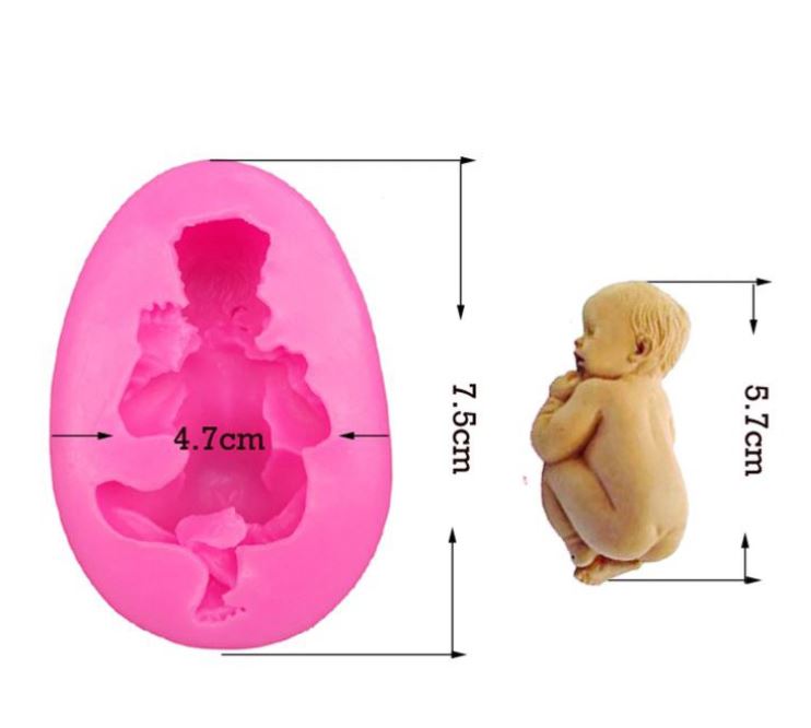 Sleeping baby mould jelly fondant cake decorating baby shower silicone mould mold