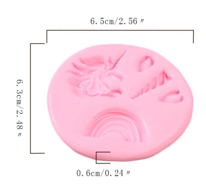 Small unicorn horn silicone mould 3 in one mold